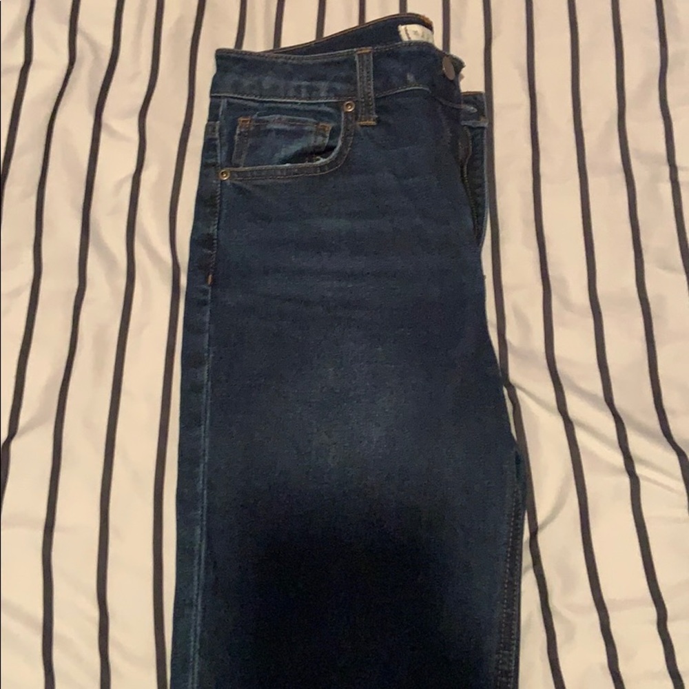 dark denim cropped jeans